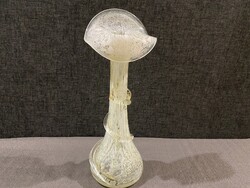 MURÁNOI  KÁLA FORMÁJÚ GYÖNYÖRŰ SZÍNES ÜVEG VÁZA!!!   33, 5X 11 cm!!