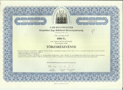 1994.- Törzsrészvény - 1000ft - HB Westminster - Kárpótlási