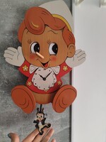 VINTAGE PINOKKIÓ PINOCCHIÓ FALI ÓRA BERTOLUCCHI KÉPEK SZERINTI ÁLALPOTBAN