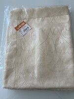 Nagyméretű ekrű színű abrosz jacquard  mintával, 260 x 160 cm, új!