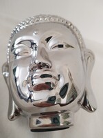 Porcelán Buddha fej - nikkel színben