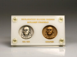Declaration Signers Medals Benjamin Franklin ezüst és bronz érem