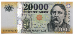 20000 Forint Bankjegy 2020 IB UNC alacsony sorszám