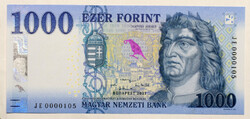 1000 Forint Bankjegy 2021 JE alacsony sorszám