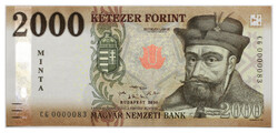 2000 Forint Bankjegy 2020 MINTA alacsony sorszám