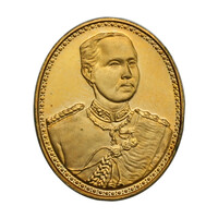 Thaiföld V. Ráma amulett, arayozott emlék medál érem PP