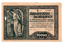 20000 Korona Árvaházi Sorsjegy E sorozat 1925