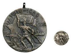 Tanácsköztársasági emlékérem + mini kitűző 1969 NMK 702