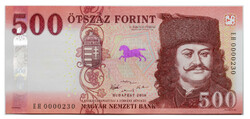 500 Forint Bankjegy 2018 EH UNC alacsony sorszám
