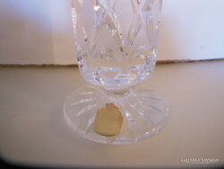 VÁZA - ALKUKÉPES -  ÓLOMKRISTÁLY - JELZETT - VASTAG - NEHÉZ - 20 x 9 cm  - hibátlan