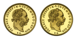 Ferenc József 4 Forint 1880 és 1892 Fiume arany UV. párban