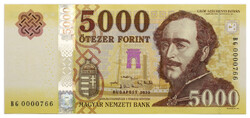 5000 Forint Bankjegy 2020 BG UNC alacsony sorszám