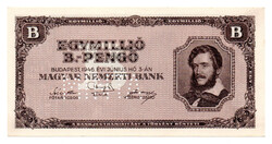1 millió B.-Pengő Bankjegy 1946 MINTA perforációval