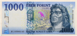 1000 Forint Bankjegy 2017 DL UNC alacsony sorszám