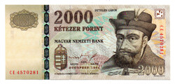 2000 Forint Bankjegy 1998 CE EF, hajtatlan