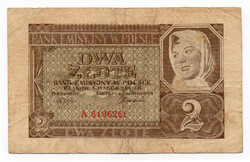 Lengyelország 2 Zloty Bankjegy 1940 P92 M92