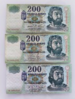 200 Ft-os bankjegyek (1998, 2004 és 2005.)