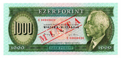 1000 Forint Bankjegy 1993 E sorozat MINTA nagyon alacsony szám
