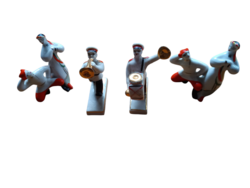 CCCP KONAKOVO ZIK OROSZ  Porcelán Figurák Katonai Dobos, Trombitàs + Tàncosok