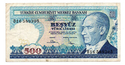 Törökország 500 Lira Bankjegy 1983 P195