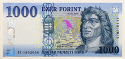 1000 Forint Bankjegy 2017 DC UNC forgalmi sorszám