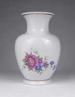 1W371 Régi virágos Hollóházi porcelán váza 15 cm