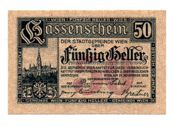 Ausztria Notgeld Wien 50 Heller 1919 Bécs R62