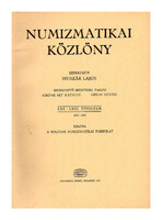 Numizmatikai Közlöny 70-71. évfolyam 1971-1972