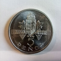 1945-ös 5 Pengő jelöletelen ARTEX utánveret 1965