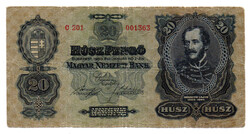 20 Pengő Bankjegy 1930 VG alacsony sorszám