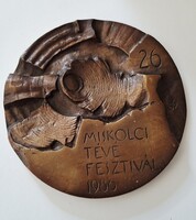Szentirmai Zoltán (1941-) 1986. "Miskolci Tévé Fesztivál" ,  bronz emlék plakett díszdobozában