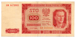 Lengyelország 100 Zloty Bankjegy 1948 M139e GW sor. keret nélkül