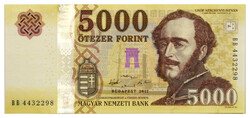 5000 Forint Bankjegy 2017 BB UNC forgalmi sorszám