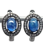 925 ezüst zafír ródium fülbevaló