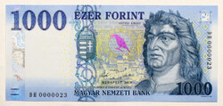 1000 Forint Bankjegy 2017 DH UNC nagyon alacsony sorszám