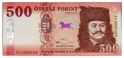 500 Forint Bankjegy 2018 EL UNC alacsony sorszám