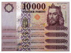 10000 Forint Bankjegy 2015 AB-AE extrém alacsony sorszám