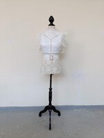 Dummy doll wooden legged dummy doll white lace women's dress decoration clothing hanger business furniture 918
