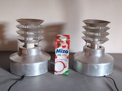 Guzzini? Alumínium Space Age futurisztikus lámpa párban ALKUDHATÓ