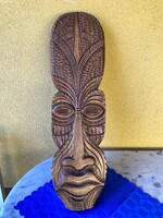 Fából faragott nagy méretű afrikai ihletésű fali kép 67x19 cm.