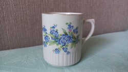 Zsolnay porcelán szoknyás teás bögre nefelejcs mintával