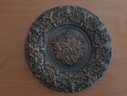 Bronz dísztál I.világháborús jelmondattal