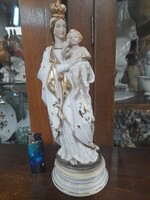 Koronás Madonna A Gyermek Jézussal. Barokk Fazonú, XIX-ik Századi Figurális Porcelán.28 cm.