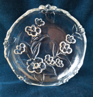 Rózsa mintás Walterglass üveg tál