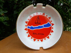 Retro Zsolnay porcelán Balaton emlék hamutartó