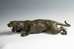 Bronz támadó tigris figura (24-1688)