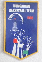 Magyar Kosárlabda csapat 1980 zászló , reklám , emlék tárgy , 80-as évek