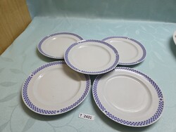T2431 Alföldi kék kocka mintás tányérok 5 db 19 cm
