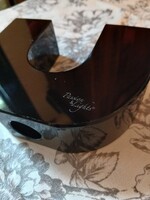 Passion and Ligths U alakú tömör fekete üveg dizájner gyertyatartó