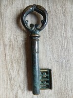 Csodás kulcs formájú régi bronz dugóhúzó (14,5x5 cm)